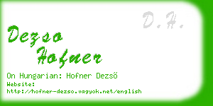 dezso hofner business card
